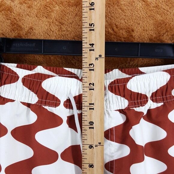 OAS Swimwear Mens XXL Brown Wavy Pattern Swim Trunks Shorts Big Lauda - Picture 8 of 10